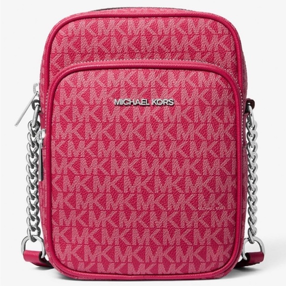 Michael Kors Fuchsia Logo Crossbody Bag - Picture 1 of 3
